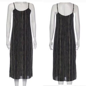 Alice & Olivia dress Black and Cream Striped Slip Midi Dress 2